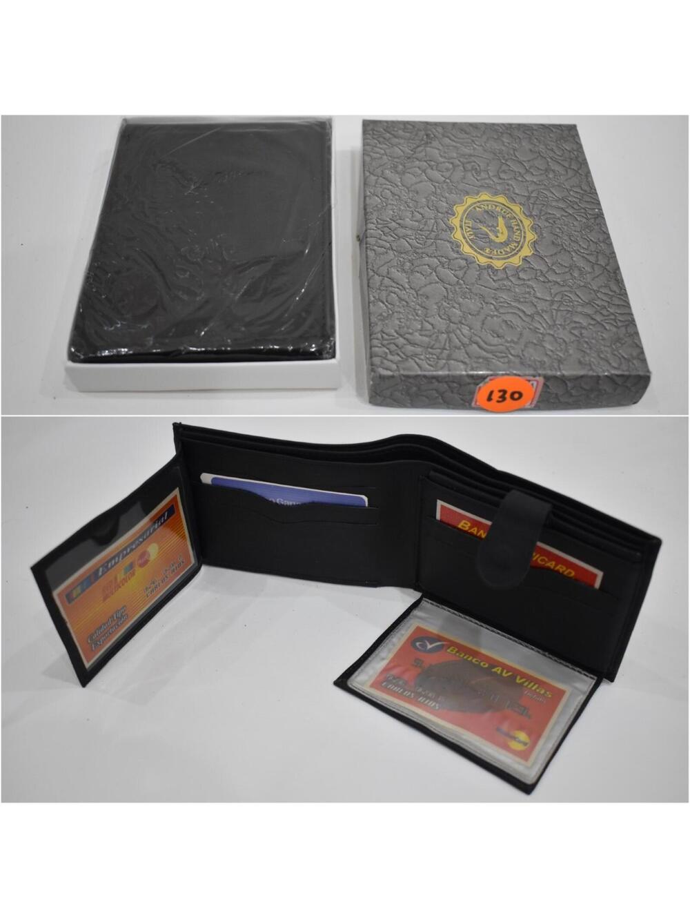 Andrue Handmade Italian Leather Crocodile Pressed Men Male Bifold Wallet 130
